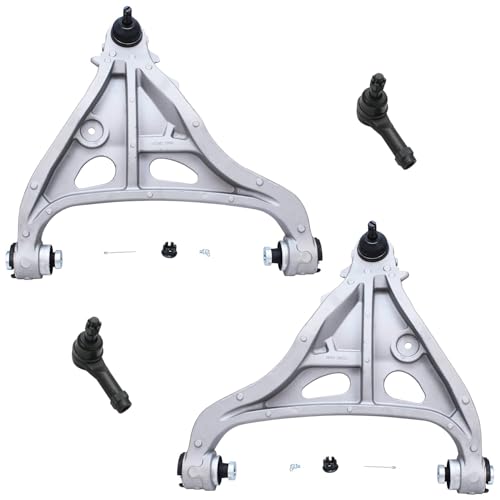 Image of Detroit Axle - Front End Control Arms Tie Rods for Ford 2004-2008 F-150, 2006-2008 Lincoln Mark LT 2 Lower Control Arms with Ball Joints 2 Outer Tie Rod Ends Replacement