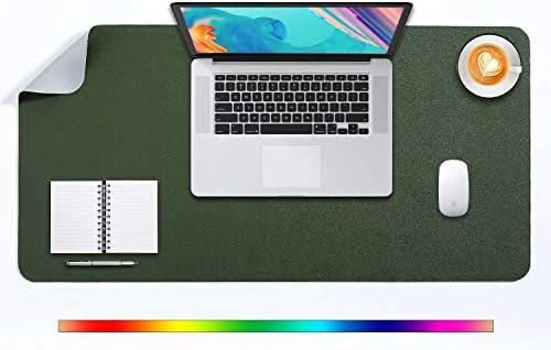 Extended Mouse Pad Mat XXL Desk Pad Large Desk Mat DOBAOJIA 35.4" X 16.9" Desk Blotter Writing Pad for Laptop/Office/Home, PU Leather Waterproof +Suede Non-Slip 90 x 43cm (Dark Green)