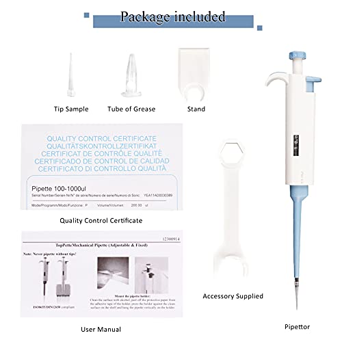 Single Channel Pipettor, Micro Pipette, Lab Micropipette High Accurate& Easy Adjustable Pipettor (0.5-10Ul) #TOP6
