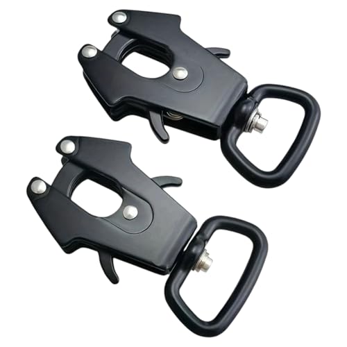Karabiner Hundeleine, Hundhalsband Schnellverschluss, Karabinerhaken, Frosch Clip, Schnellverschluss Schnalle, Verschluss Schwarz (4cm, Eckiges Ende)