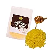 Ossidde 100% Reines Bienenwachs Granulat 200g - Gelbe Bienenwachs-Pastillen für Kerzenherstellung, Kosmetik (Cremes/Salben), & Holz-/Lederpflege