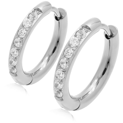[Adelina Style] t[vsAX lC 2.0mm ςȂ CXg[ L[rbNWRjA 18G 1yA Y fB[X O sAX T[WJXeX AM[Ή  (Vo[2.0×a10mm)