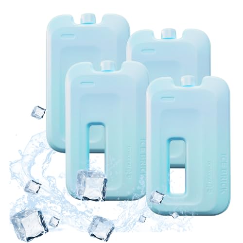 Reusable Ice Packs 4 Pcs, Medium Capacity (460ml) Cooler Pads, Leakproof & BPA-Free, Cold Packs for Lunch Box, Outdoor Picnic, Camping and Fishing, Perfect for Family Use