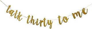 Talk Thirty to Me Banner, Happy 30th Birthday Banner/Paper Sign for Men/Women's 30th Birthday Party Decorations/Cheers to 30 Years Party Decorations