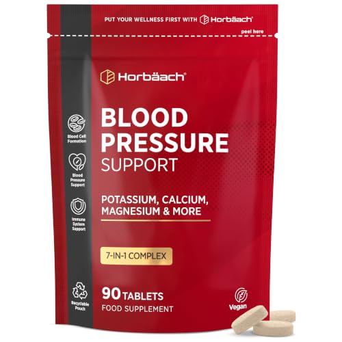 Blood Pressure Tablets 7-in-1 | Magnesium Supplement with Potassium & Calcium | Blood Pressure Support | 90 Count | Vegan | by Horbaach