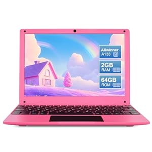 Mini computadora portátil Android 12 de 10.1 pulgadas, computadora portátil pequeña Netbook con Allwinner A133 CPU Android 12 OS 2GB RAM 64GB EMMC HD IPS pantalla 1280×800 Pixel 0.3MP