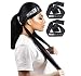Wig Grip Band, Satin Edge Laying Scarf For Women Lace Frontal Wigs, Set of 2 Pcs Hair Wrap For Hair Laying Down Edges (Black)