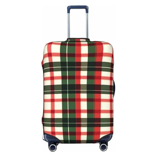 Christmas Plaid Luggage Cover Protector Elastic Washable Anti-Scratch Suitcase Covers With Zipper Closure For Luggage 18-32 Inch Large