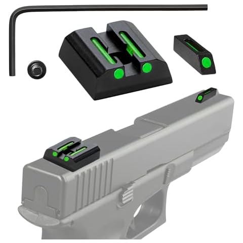 TFFUAM No-Tritium Fiber Optic Red/Green Sights for Taurus G2C, G2S, G3 w/o,PT111 G2, PT140 G2, 709, 740, TX22 Taurus G2C Sights for Pistol Handguns with Allen Wrench (Green) Cover