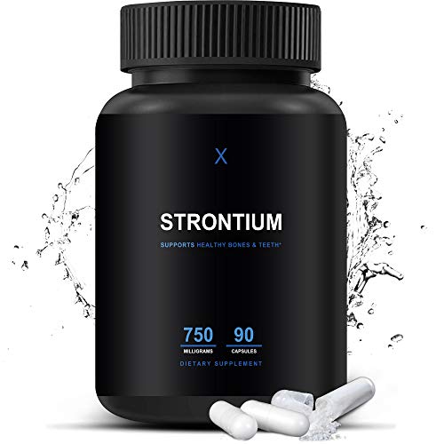 Strontium 750 Mg (Made in The USA) Third Party Tested Strontium Supplement - Hypoallergenic Dietary Supplement to Support Healthy Teeth, Joints and Bones - Strontium Citrate - HumanX
