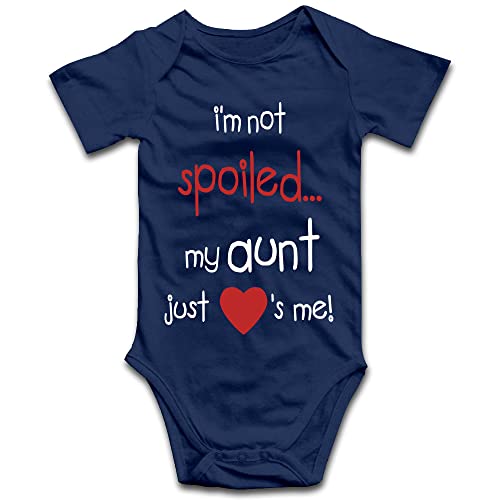 DOQOSESHY I'm Not Spoiled My Aunt Just Loves Me Baby Bodysuit Short/Long Sleeve Jumpsuit Rompers Unisex Outfits, 3 Months