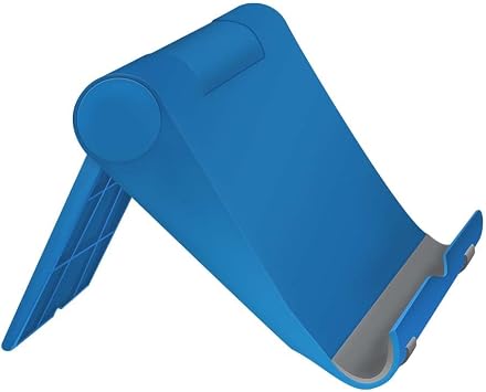 Adjustable Cell Phone Stand for Desk, Portable Phone Holder Compatible with Most iPhone, Samsung and Other Smartphones - Blue