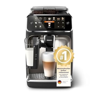 PHILIPS Domestic Appliances 5400 Series Kaffeevollautomat - LatteGo-Milchsystem, Langlebiges Keramikmahlwerk, 12 Kaffeespezialitäten, TFT-Display, 4 Benutzerprofile, Chromdesign (EP5447/90)