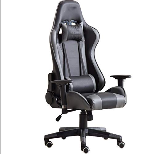 ZXCVB Game Chair Is An Ergonomic High Back Executive Office Chair That Can Be Rotated and Adjusted In Height,Suitable For Office and Games,Blackandgray