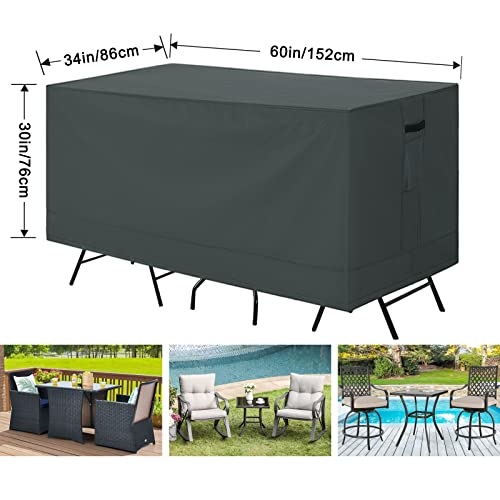 Abccanopy Outdoor Patio Table Cover Outdoor Bar Cover Bistro Set Cover 600D Oxford Waterproof Anti-Uv Covers Table And Chairs Set Cover For 60X34X30 Inches #TOP1