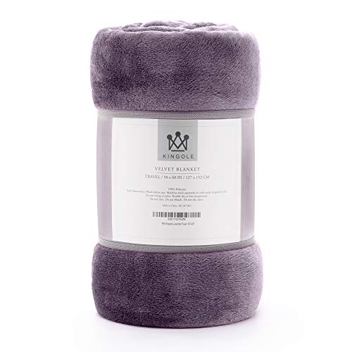 Kingole Flannel Fleece Microfiber Throw Blanket, Luxury Lavender Purple Travel/Throw Size Lightweight Cozy