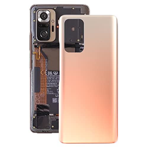 HONGYAN Glass Battery Back Cover for Xiaomi Redmi Note 10 Pro/Redmi Note 10 Pro Max/Redmi Note 10 Pro India Gold