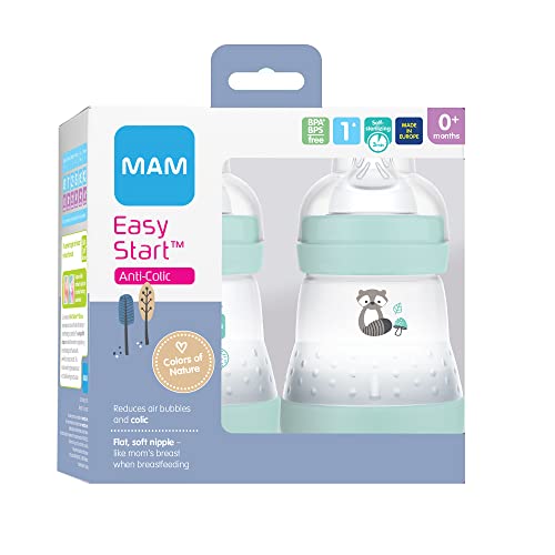 Mam Easy Start Matte Anti-Colic Baby Bottles, 5Oz (2 Count), Slow Flow Nipples, Baby Boy #TOP1