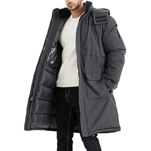 Males’s Additional Lengthy Parka Winter Coat...