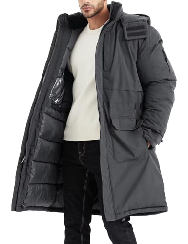 Males’s Additional Lengthy Parka Winter Coat...