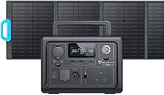 BLUETTI Solar Generator EB3A with PV120 Solar Panel Included, 268Wh Portable Power Station w/ 2 600W (1200W Surge) AC Outlets, LiFePO4 Battery Backup for Outdoor Camping, Trip, Power Outage