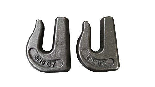 (2) Weld ON Grab Chain Hooks 5 16  G70 WLL 4,700 Bucket Trailer Rigging 0900103-2
