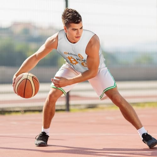 Bitcoin Logo HODL BTC Crypto Cryptocurrency Men's Basketball Jersey Tank Top for Men - Image 8