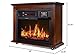 XtremepowerUS Electric Fireplace Heater Infrared Quartz w/Timer, Remote Controller Built-in Wheel, 1500W