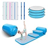 【XXA】2/3/4/5/6M エアトラック 体操 マット エアーマット 折り畳み可能 インフレータブル 電動エアーポンプ付き 自宅用 トレーニング 武道 テコンドー 水上ヨガなど適用 マジックテープ付き 接続可能 (1*1*0.1M スクエアパッド)