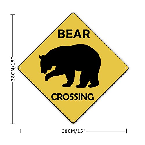 Panneau Caution Beware of Bear Crossing Zone rustique extérieur