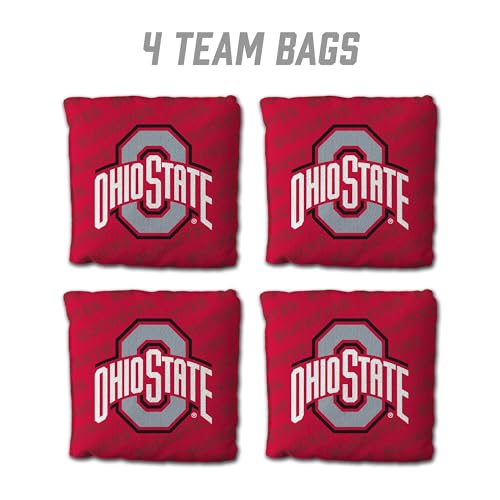 YouTheFan Officially-Licensed NCAA Ohio State Buckeyes Set of 4 Cornhole Bags - All Weather Regulation 6” x 6” Size - 16oz Weight - Designed in USA by YouTheFan - Image 2