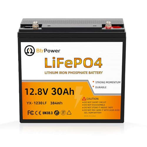 Image of 12V Lithium Battery-30Ah Lithium Phosphate Iron LiFePO4 Deep Cycle Battery,30A BMS,4000+ Cycles,Perfect for RV,Trolling Motor,Home Storage,Solar Power System and Outdoor Camping