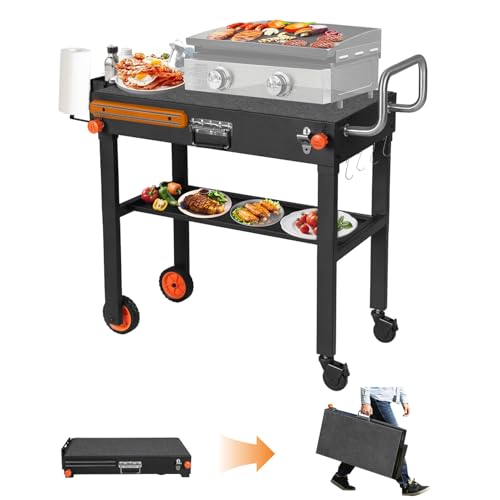 LKVHV Portable Outdoor Grill Table, Stand Solid and Sturdy 31