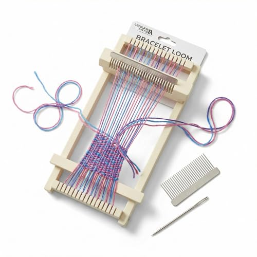 Leisure Arts Loom Bracelet Weaving, Bracelet Maker, Weaving Loom, Bead Loom, Bracelet Making Kit String, Weaving Kit, Beading Loom, Friendship Bracelet Making Kit, Weaving Loom for Adults