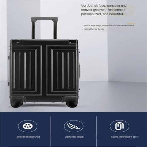 Suitcase All-aluminum Magnesium Alloy Metal Case Trolley Case Hard Case Men's And Women's Luggage Check-in Case Luggage(Red,26in)4