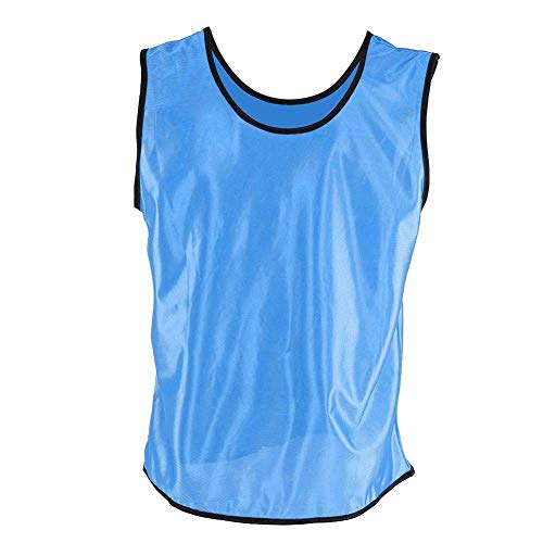 12 Scrimmage Vest/Pinnies/Team Practice Jerseys Sleeveless Breathable Football Basketball Training Team Vests Grouping for youth & Adult Team Sports(Sky Blue) for Pinnies Adult