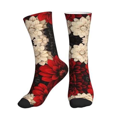 Mysterious Rose Mid length sports socks with moisture wicking function, perfect for running, gym, and daily wear