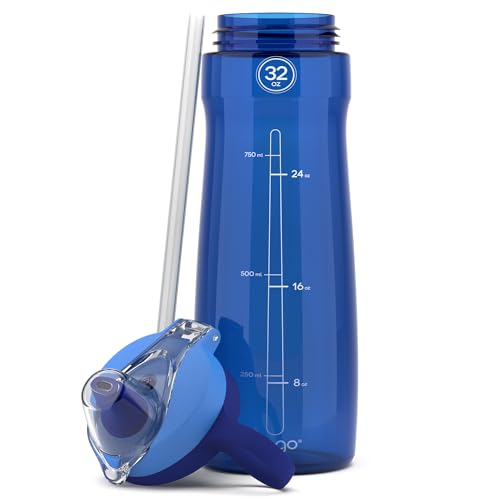 Image of Pogo Plastic Water Bottle with Chug Lid and Carry Handle, Reusable, BPA Free, Dishwasher Safe, Perfect for Travel, School, Outdoors, and Gym, 18oz 32oz 40oz 64oz