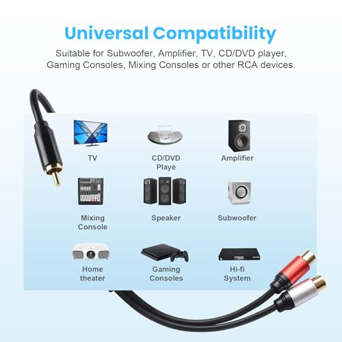 Soshine Adaptador Audio 3.5mm Macho a 2 RCA Hembra 2 Unidades miniatura 3