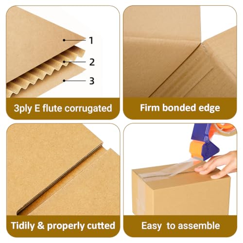 Image of zmybcpack 80 pack 7x5x4 inch Cardboard Box Mailers, Kraft Shipping Boxes