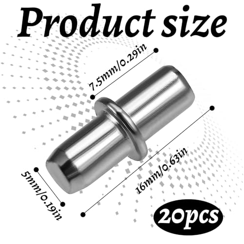 Einlegeboden Halter,Regalbrett Halterung,Fachbodenträger,Regalbodenhalter,Regalbodenträger 5mm,Bodenträger für Einlegeboden Halter,Schrankboden Halter,Halter für Einlegeböden 5 x 16 mm,20 Stück