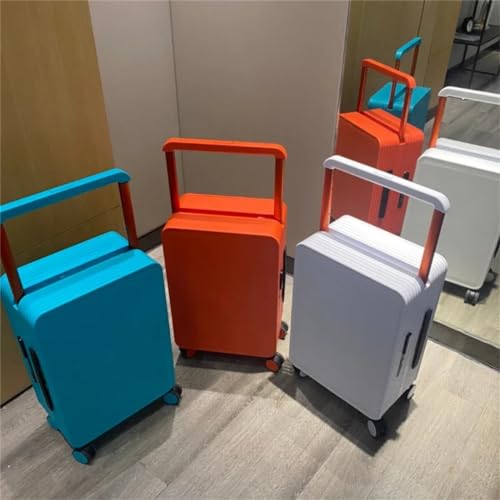 PANKERS Fashion Width Draw-Bar Travel Suitcases Man and Women Universal Wheel 20-Inch Boarding Bag King EN8 20-inch, Pearl White3