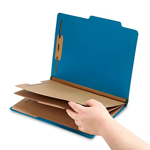 Blue Summit Supplies BSS-10029 Dark Blue Classification Folders, 3 Dividers, Letter Size With 2 Inch Tyvek Expansions, Use For Organizing Medical Records & Client Files thumb #3