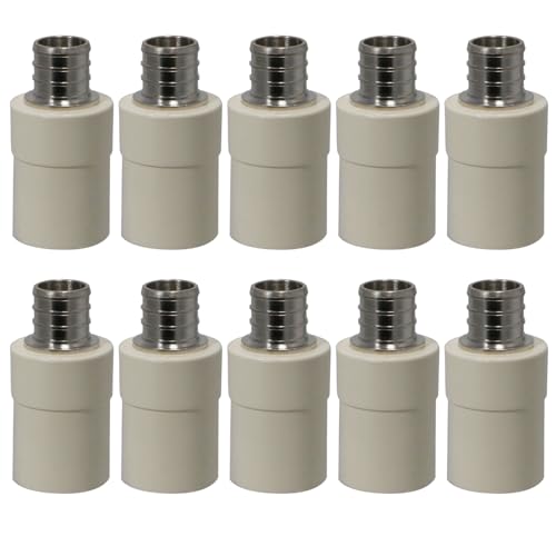 10 Pieces XFITTING 3/4" Pex x 3/4" CPVC Coupling, Transition Coupling, Pex B Crimp Version