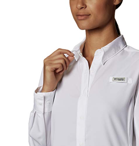 Columbia Women’s PFG Tamiami II Long Sleeve Shirt , White, Medium