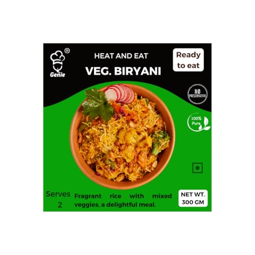 Genie Food Instant Ready to Eat Veg Biryani | Pure Veg | Rich in Protein | Just Add Boiled Water | Instant Veg Biryani [ After Cook - 250Gm] (B0BPLTCY6Y) Amazon Price History, Amazon Price Tracker