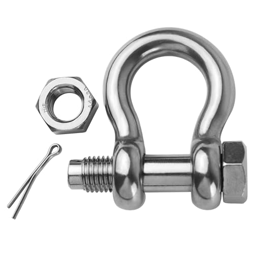 Memume Stainless Steel D Ring Shackles 1/4 5/16 3/8 1/2 Inch 316 Ss Heavy Duty Boat Anchor Shackle Marine Grade Bow Shackles With Cotter Pins thumb #2