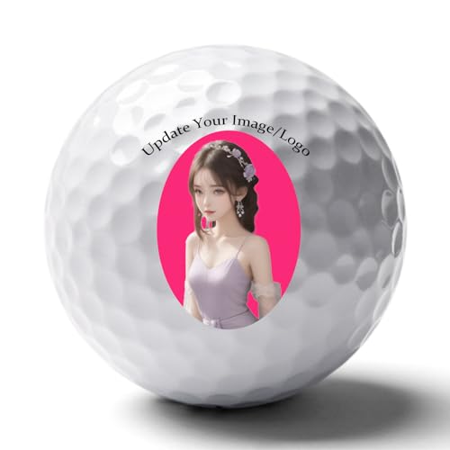 Personalized Golf Balls，Custom Golf Balls with Picture/Text/Logo/Name/Image Upload Golf Balls Printed-Great Gift for Men and Women Customized with Anything