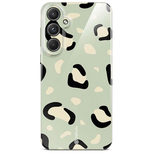 Coque Samsung Galaxy A55 5G rigide et fine motif léopard vert menthe ONEFLOW