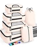 6 Set Packing Cubes for Suitcases, Travel Organizer Bags for Carry on Luggage, Veken Suitcase Organizer Bags Set for Travel Essentials Travel Accessories in 4 Sizes(Extra Large, Large, Medium, Small)